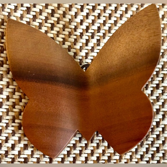 2 Vintage Carved Myrtlewood Carved Butterfly Set Mid Century Modern from Oregon - Picture 4 of 10